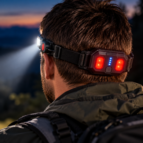 Налобный аккумуляторный фонарь XQ-T1C 26LED / Гибкий фонарь COB-лента с USB-зарядкой 3 режима — 3