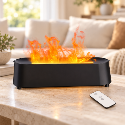 Зволожувач повітря Flame Diffuser Humidifier 200 мл / Аромадифузор із ефектом полум’я LED-підсвітка + пульт — 1