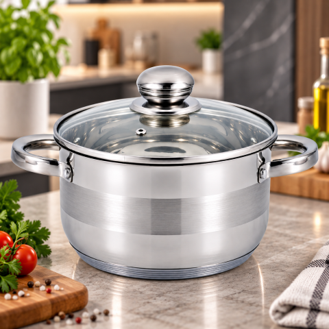 Каструля 3,5л з кришкою Benson BN-219 Ø20 см — 1