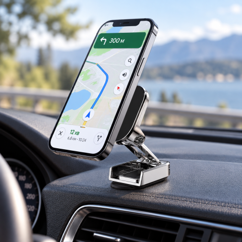 Магнітний тримач для телефону SlideHolder 360° / Тримач автомобільний під телефон / Компактний складний тримач — 3