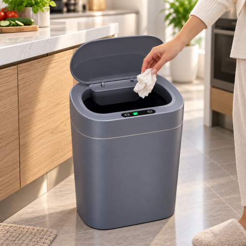 Мусорное ведро со смарт-датчиком 16 л / Smart trash can / Мусорное ведро со съемным держателем пакета для мусора — 2