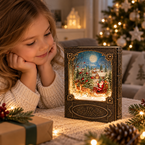 Санта Клаус Новорічний музичний нічник-світильник XMAS WDL 24023B — 2
