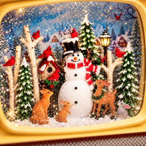 Новогодний ночник Ретро телевизор WDL-24034B XMAS — 3