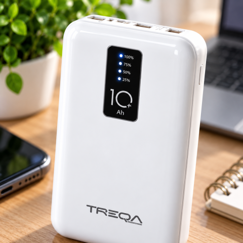 Power bank павер TREQA TR-931 fast charging 10000 mAh / Внешний аккумулятор, встроенные зарядные кабели / Пауэрбанк с индикацией заряда — 3