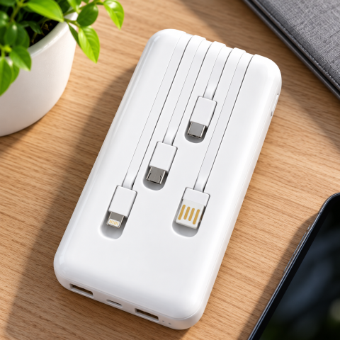 Power bank павер TREQA TR-931 fast charging 10000 mAh / Внешний аккумулятор, встроенные зарядные кабели / Пауэрбанк с индикацией заряда — 2
