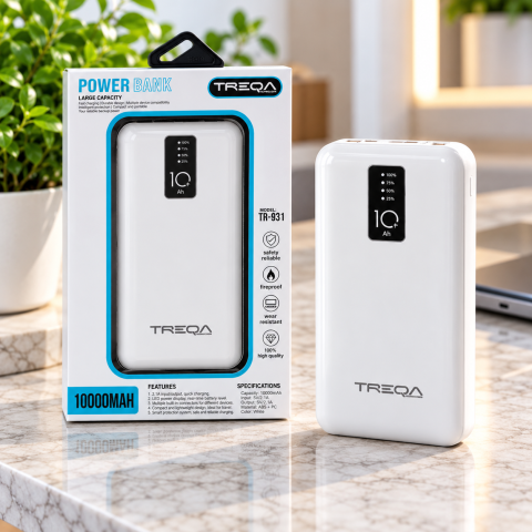 Power bank павер TREQA TR-931 fast charging 10000 mAh / Внешний аккумулятор, встроенные зарядные кабели / Пауэрбанк с индикацией заряда — 4