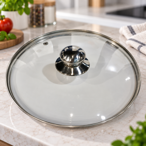 Стеклянная крышка с ручкой 30CM BN-1008 / Крышка для посуды — 5
