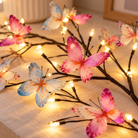 Світлодіодна гірлянда Метелики 1,5 м, 30 LED / Гірлянда для стіни та інтер'єру, тепле біле світло / Гірлянда USB, декоративна — 4