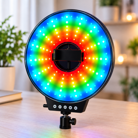 Світлодіодна LED лампа MJ-261 / Світлодіодна LED лампа для селфі / Кільцева лампа RGB 26 см з USB підключенням — 1