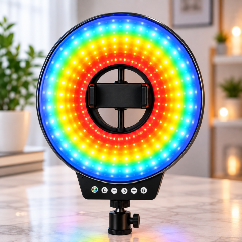 Світлодіодна LED лампа MJ-321 / Світлодіодна LED лампа для селфі / Кільцева лампа RGB 35 см з USB підключенням — 1