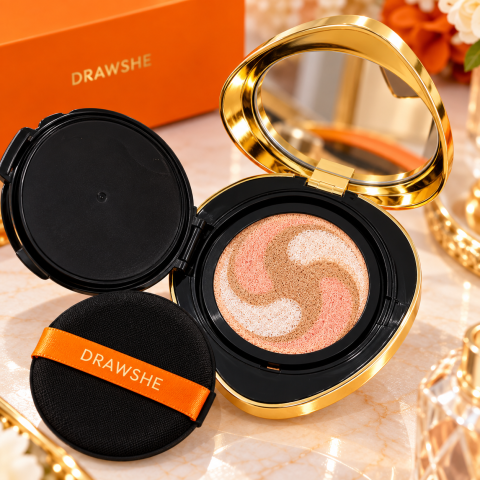 Тональное средство кушон DRAWSHE Cushion NEW ORANGE / Кушон с двумя сменными рефилями / Алмазный кушон — 3