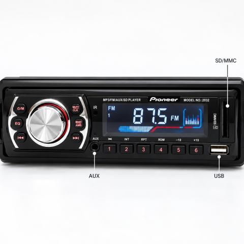 USB-автомагнитола, MP3, FM, SD, AUX 2032 / Магнитофон в авто+пульт / Автомобильная магнитола — 4