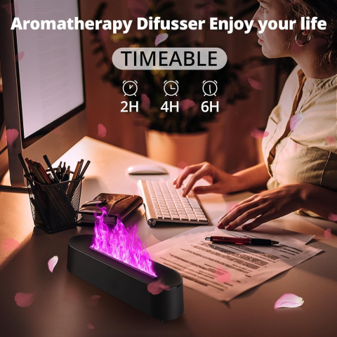 Зволожувач повітря Flame Diffuser Humidifier 200 мл / Аромадифузор із ефектом полум’я LED-підсвітка + пульт — 5
