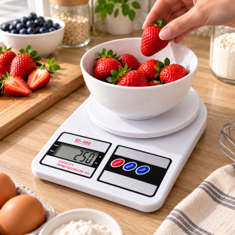 Весы кухонные электронные до 7 кг Electronic Kitchen Scale SF-400 / Весы с большим дисплеем — 3