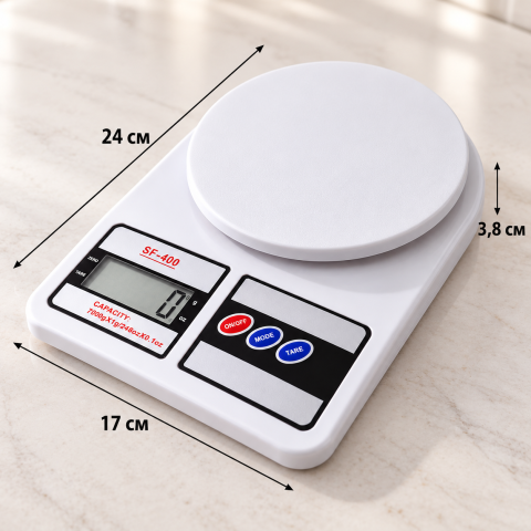 Весы кухонные электронные до 7 кг Electronic Kitchen Scale SF-400 / Весы с большим дисплеем — 4