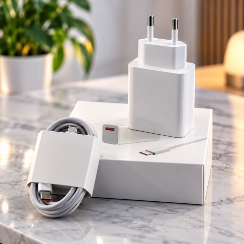 Зарядний пристрій Adapter 9168 USB з кабелем Type-C 33W White — 2