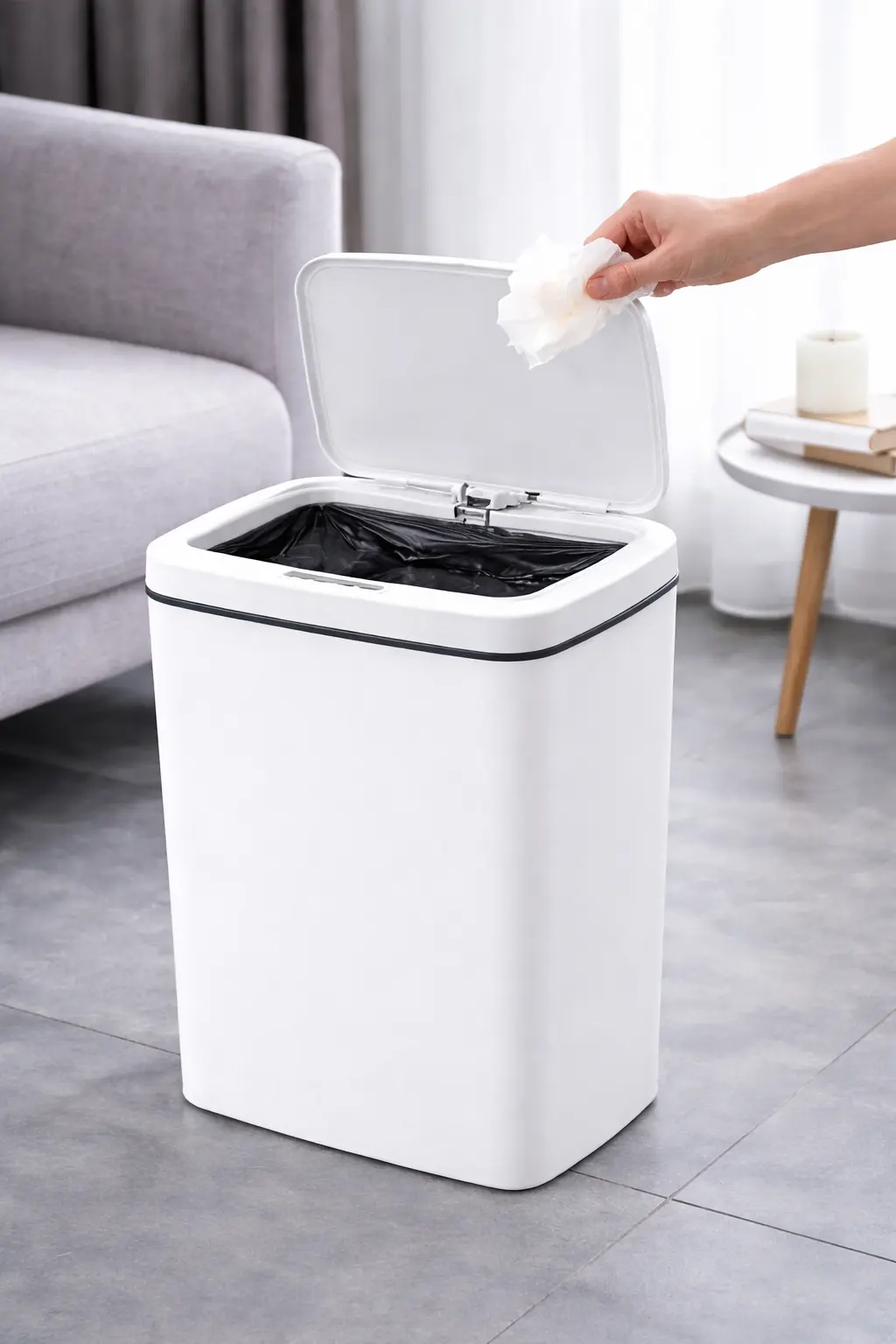 Відро для сміття зі смарт-датчиком Smart trash can 16 л Білий