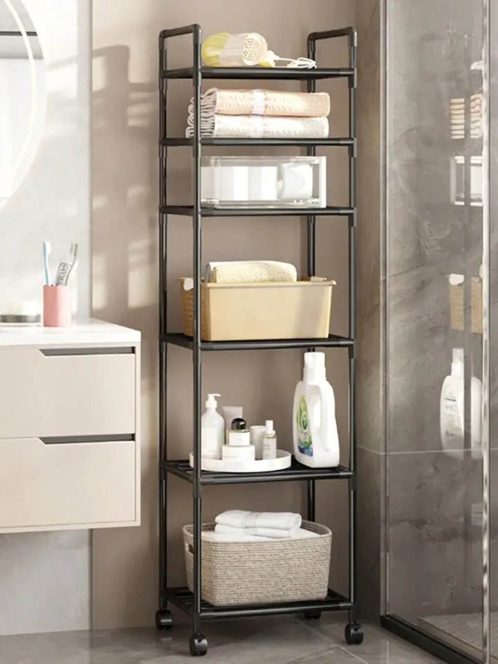 Полиця етажерка TVT-02 6 ярусів 170х42х32см Чорна