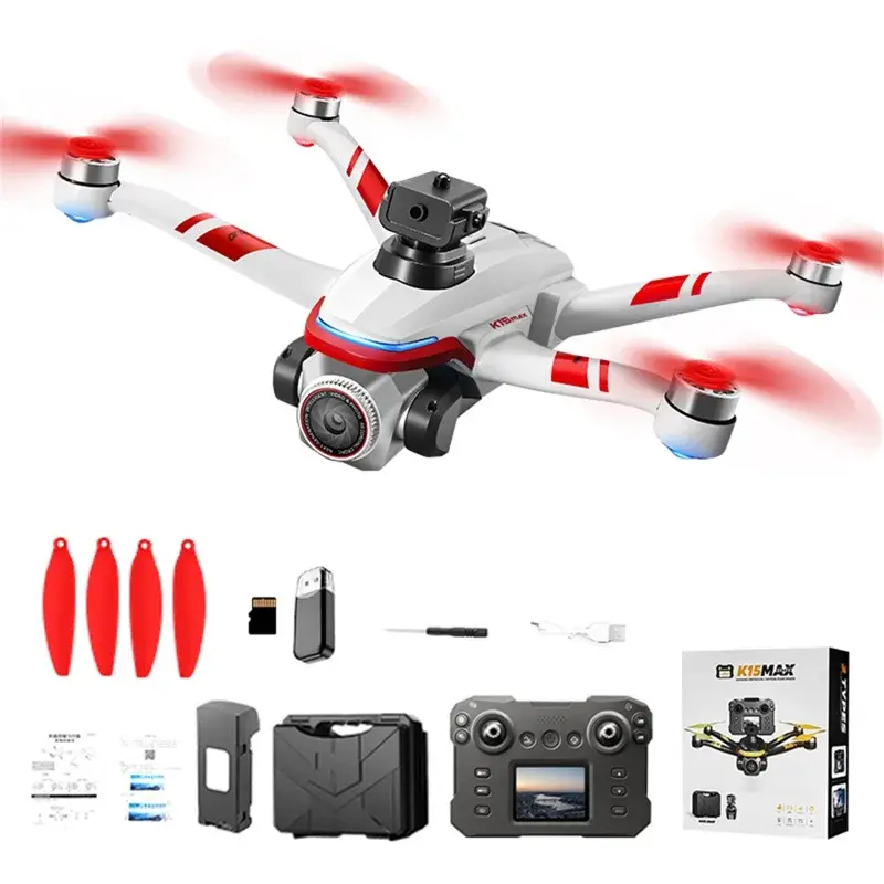 Бездротовий дрон з екранним пультом дистанційного керування FPV-камерою, оптичним позиціонуванням та системою керування XKJ K15MAX  Білий