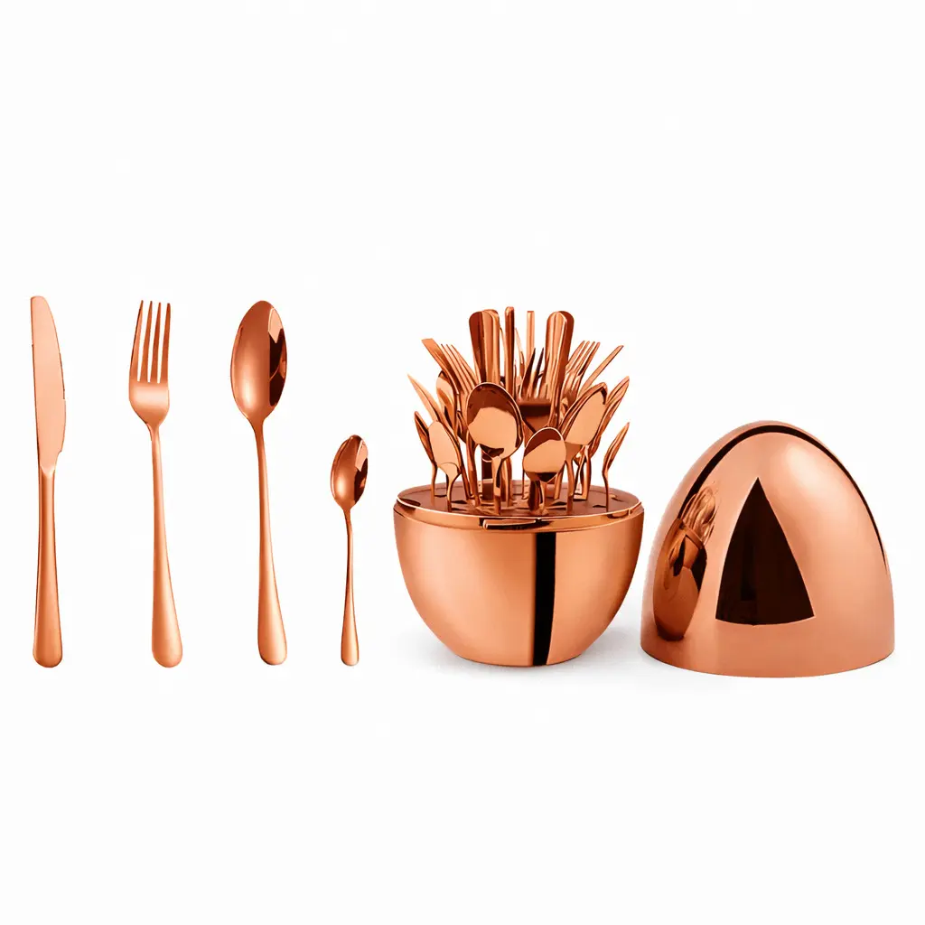 Столові прилади із нержавіючої сталі EGG 24 шт Bronze