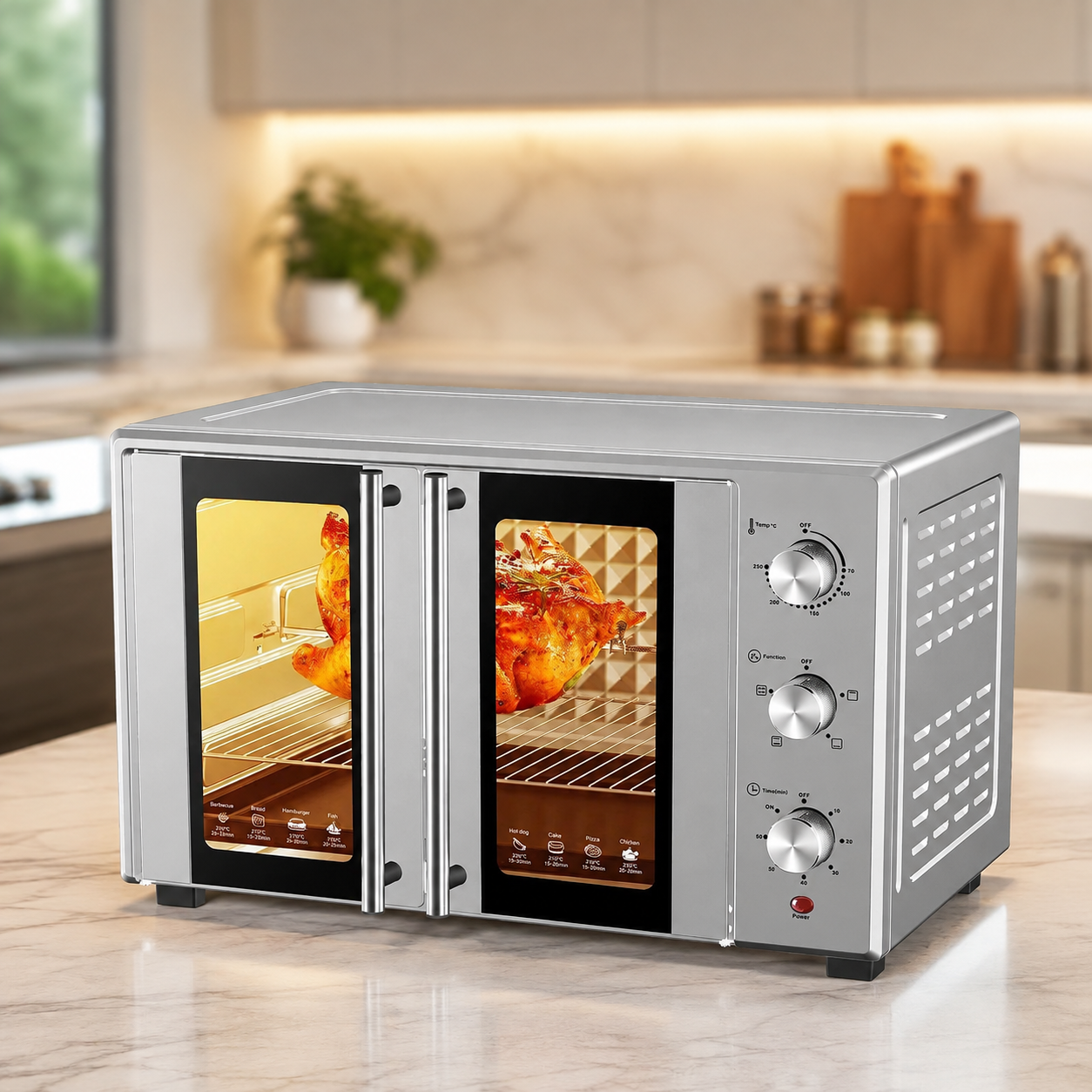 Настільна електродуховка з грилем, конвекцією та рожном SOKANY SK-10027 50 л 1700 Вт