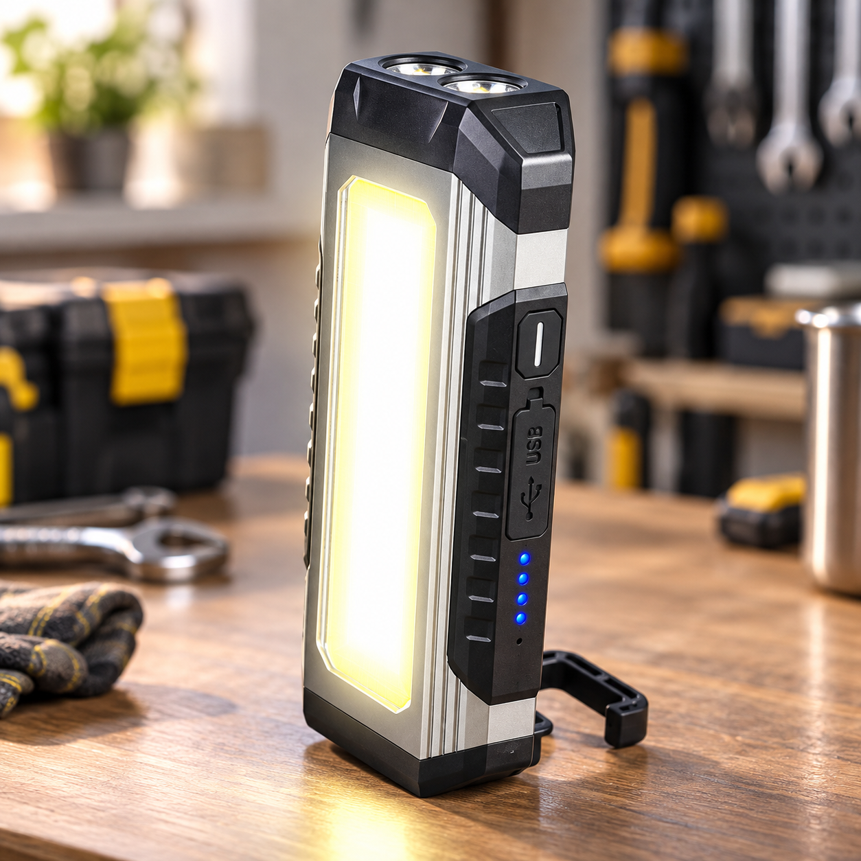 Акумуляторна лампа з функцією powerbank 4000 мАh / Ліхтарик акумуляторний із зарядкою від Type-C / Робоча лампа K586 з Power Bank