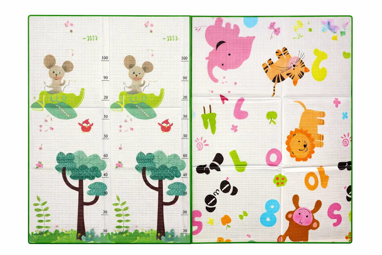 Дитячий двосторонній термо килимок 200*200 в сумці Звірятка/Цифри