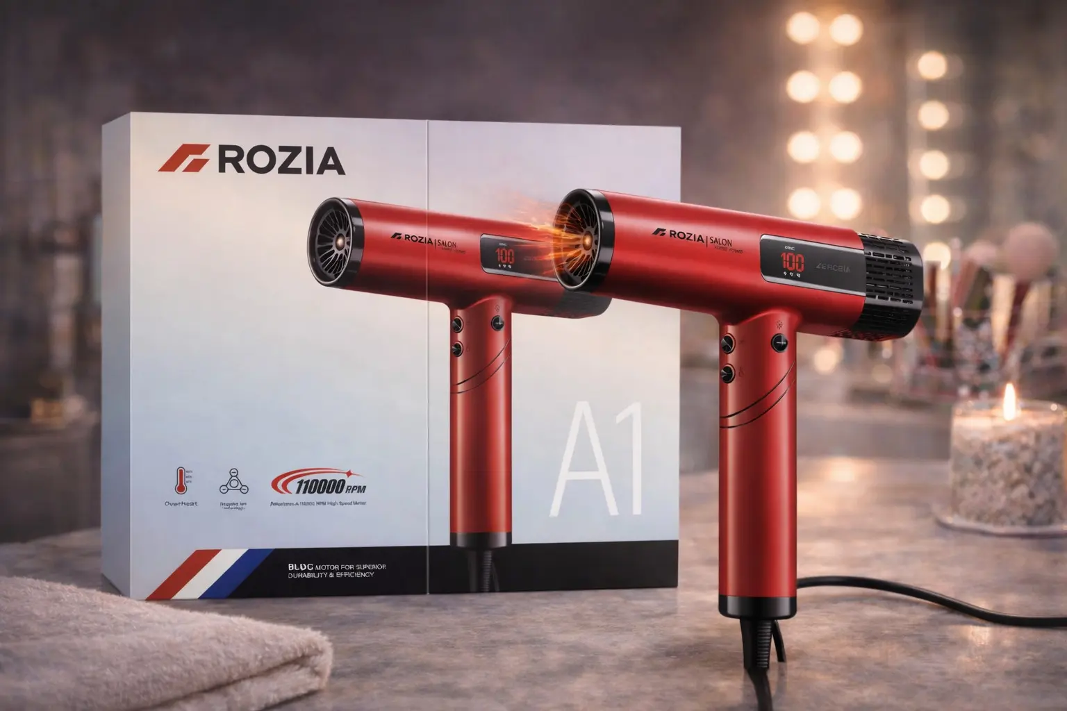 Фен професійний для сушіння волосся ROZIA A1 Professional Hair Dryer AND-6162-9