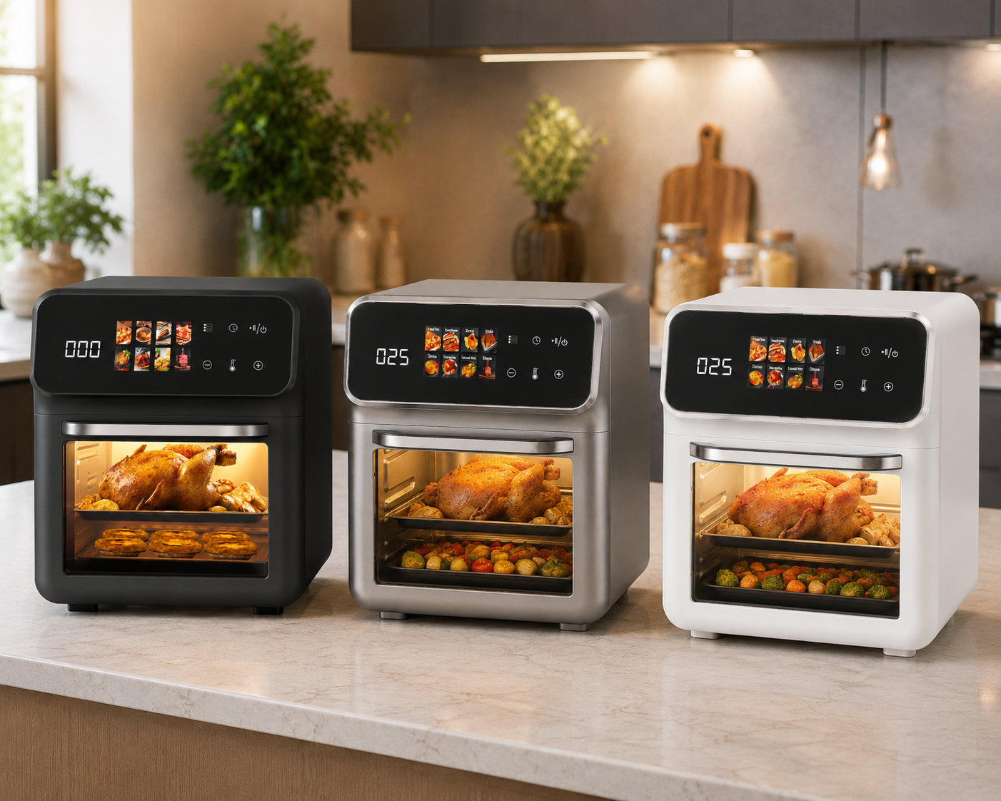 Електрична мультипіч Top Kitchen TK-00244 12л / Аерогриль з сенсорним керуванням 2400 Вт 10 програм