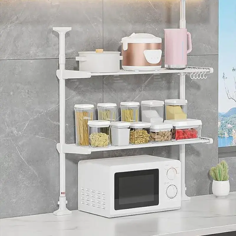 Кухонний органайзер над мікрохвильовою піччю / телескопічна регульована полиця  75х44х26см