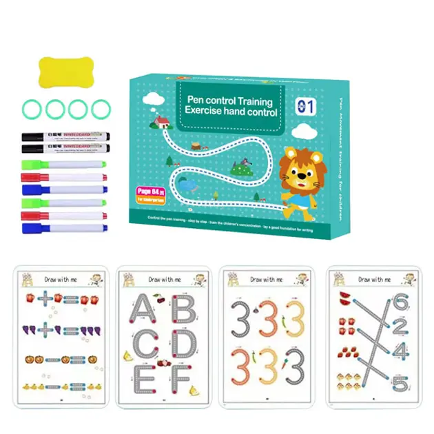 Розвиваюча книга Монтесорі Busy Book пиши-прай Stroke Line dot to dot  30 аркушів (60 завдань), від 2 років