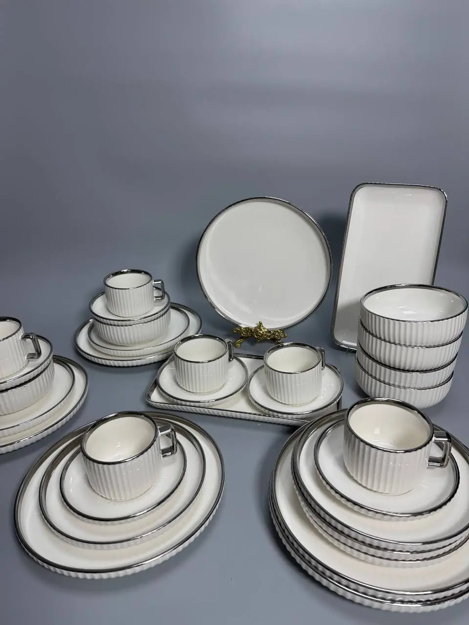 Столовий сервіз на 6 персон 32 предмети RG6803 Silver