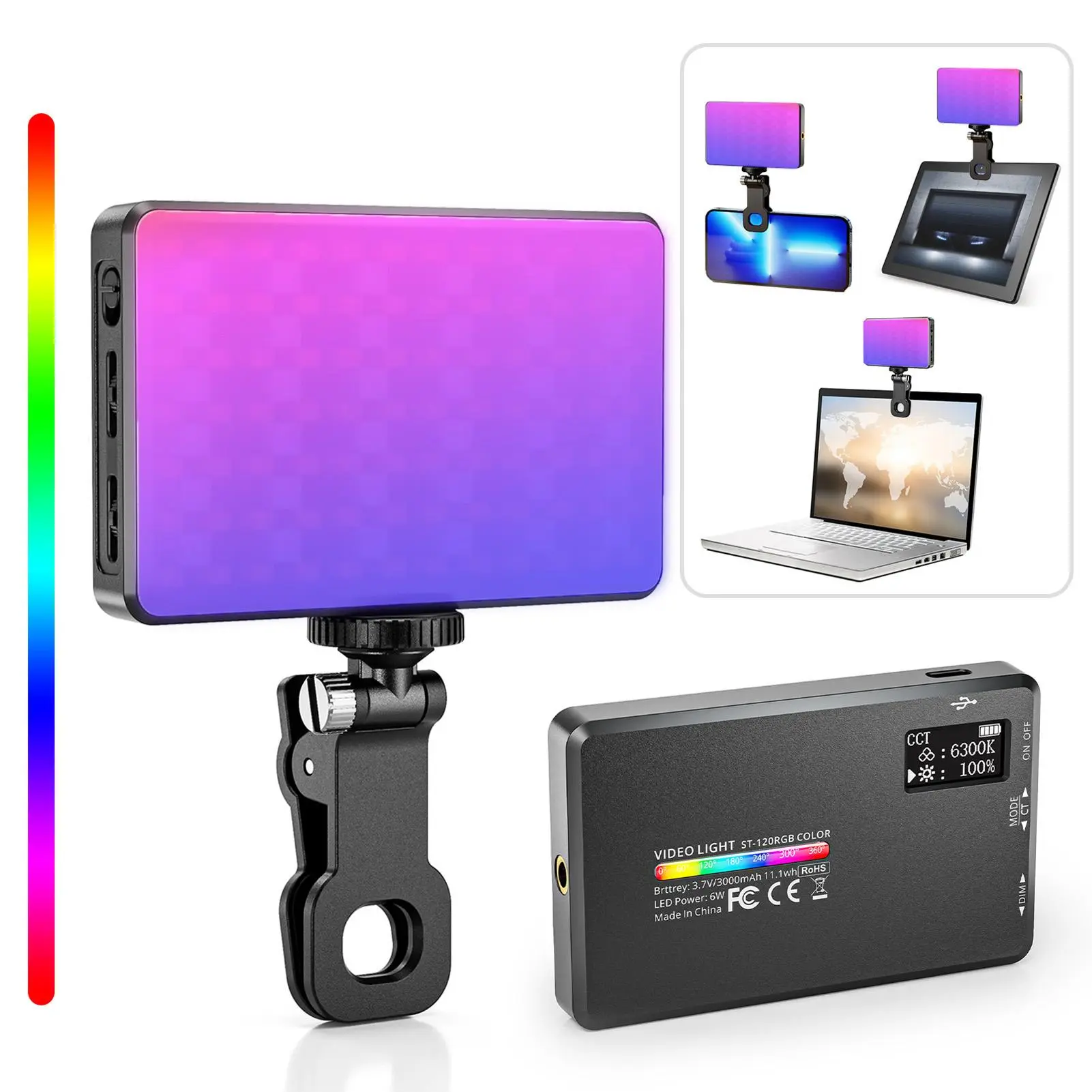 Світло блогера на прищіпці RGB LAMP AND-5265