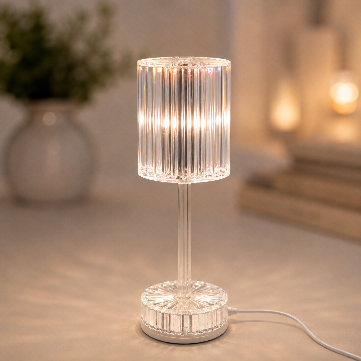 Світильник Led rjb HB-32 / Світильник-нічник «Кришталь» / Настільна RGB лампа Сylinder від USB